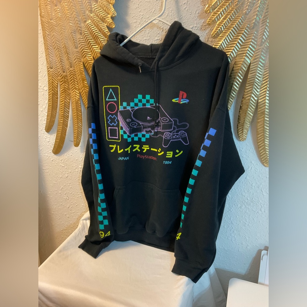 Retro Sony PlayStation hoodie Japanese black size XL - Picture 2 of 5